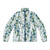 Blue watercolor floral puffer jacket