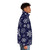 Blue winter puffer jacket with simple snowflake pattern - men side right