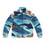 Blue Whales and Sea Creatures Puffer Jacket featuring Rabbit Town Art design