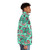 Blue Tongue Skink Puffer Jacket with Repeating Pattern Design - men side right
