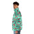 Blue Tongue Skink Puffer Jacket with Repeating Pattern Design - men side left