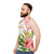 Aloha tropical hawaiian floral watercolor unisex tank top - men side