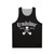 Unisex Troubadour rock band tank top with skull art design
