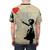 Red heart balloon graphic on a t-shirt, inspired by urban street art - men back