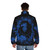 Blue Lion Splatter Puffer Jacket with Fire Emblem Three Houses Inspired Design - men back