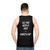 Gangsta rap unisex tank top with Beatles-inspired "All You Need is Love" typography - men back