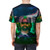 Green velvet graphic t-shirt featuring space and galaxy designs for EDM and music enthusiasts - men back