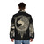 Norse Ulv puffer jacket featuring a mystical wolf graphic with Scandinavian knotwork and mythological elements - men back