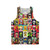 Retro pop art unisex tank top with 80s and 70s fashion mashup