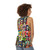Retro pop art unisex tank top with 80s and 70s fashion mashup - women back
