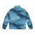 Puffer jacket in a frosty blue color with a vintage, textured pattern - Back