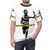 Banksy-inspired graphic t-shirt featuring a marathon runner passing through a police line, perfect for fans of street art and urban culture. - men front