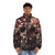 Bloom Skull Puffer Jacket - Stylish gothic floral skull print puffer coat - men front