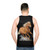 Palomino horse running painting on unisex tank top - men back