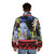 Blade Runner-inspired futuristic puffer jacket with neon blimp design - men back