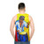 Unisex tank top with vibrant latin music and oil painting design - men back