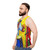 Unisex tank top with vibrant latin music and oil painting design - men side
