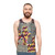 Unisex tank top featuring abstract art with spiritual geometric patterns and marine life - men