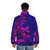 Blacklight Puffer Jacket featuring abstract, psychedelic marbled artwork - men back