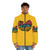 Black puffer jacket for children, featuring the Tang Wu Clan logo - men front