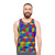 Unisex tank top with Rubik's cube inspired geometric pattern - men