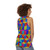 Unisex tank top with Rubik's cube inspired geometric pattern - women back