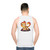 Unisex tank top with a graphic design of a legendary lava leopard - men back