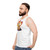 Unisex tank top with a graphic design of a legendary lava leopard - men side