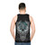 White stag unisex tank top with celtic runes and fantasy design - men back