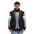 Black tuxedo puffer jacket with bow tie - men front