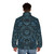 Boho Protea Doodle Pattern Puffer Jacket with Micklyn's Botanical Artwork - men back