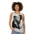 Alfred Hitchcock black and white graphic unisex tank top - women