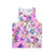 Floral roses girly pink and purple pattern unisex tank top