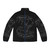 Black Phillip satanic puffer jacket with occult and witchcraft design elements