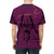 Anime-style illustration of the Evangelion Unit 01 mecha on a black t-shirt. - men back