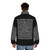 No More Heroes Known Pleasures Black & White Puffer Jacket - men back