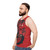 Unisex tank top with a fierce wolf leader design - men side