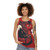 Unisex tank top with a fierce wolf leader design - women