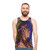 Romantic unisex tank top with nature-inspired psychedelic design - men