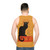 Unisex tank top with vintage "Le Chat Noir" art print - men back