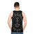 Unisex tank top with cosmic and lyrical design - men back