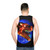 Mythical dragon unisex tank top with abstract nature design - men back