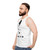 Unisex tank top featuring "Rocks Fall Everyone Dice" design for tabletop gamers - men side