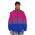 Bisexual pride flag puffer jacket with rainbow design - men front