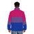 Bisexual pride flag puffer jacket with rainbow design - men back