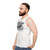 Unisex aviation enthusiast tank top featuring Airbus A380 airplane design - men side