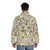 American Nature Puffer Jacket with Detailed Designs of USA Flora and Fauna - men back