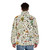 Australia Biology Puffer Jacket with Intricate Botanical Pattern - men back