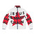 The Jesus and Mary Chain logo printed on a stylish puffer jacket