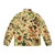 A warm and stylish puffer jacket featuring a beautiful botanical pattern. - Back